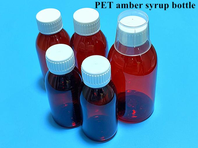 3oz 4oz 5oz 100ml 120ml 150ml Pet Amber Pet Round Cough Syrup Bottle Medicine Liquid Oral Plastic Bottles
