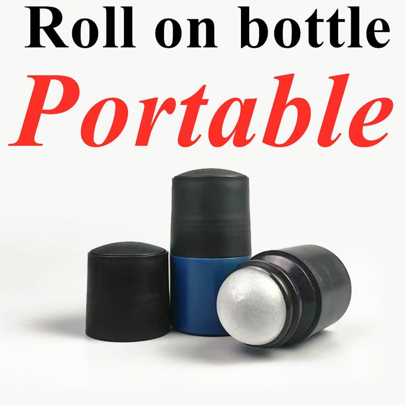 50 ml Czarny pusty HDPE plastikowy rolkarz Plastic Roll on Deodorant Antiperspirant Butelka z czarną pokrywą