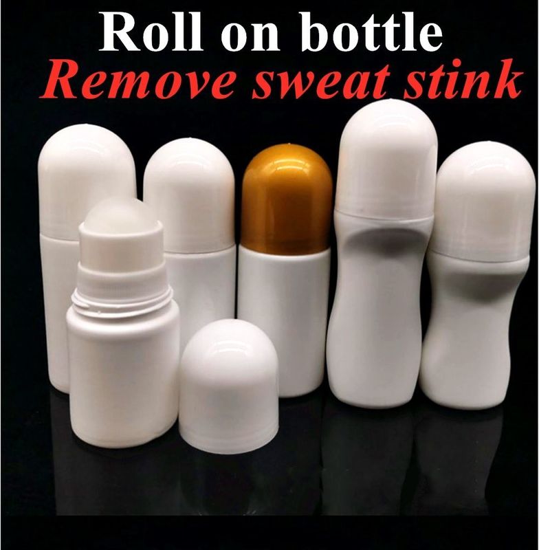 30 ml 50 ml 60 ml Biała butelka z deodorantem PE z tworzyw sztucznych Pusty, ponownie wypełniający się zwój na butelkach do perfum