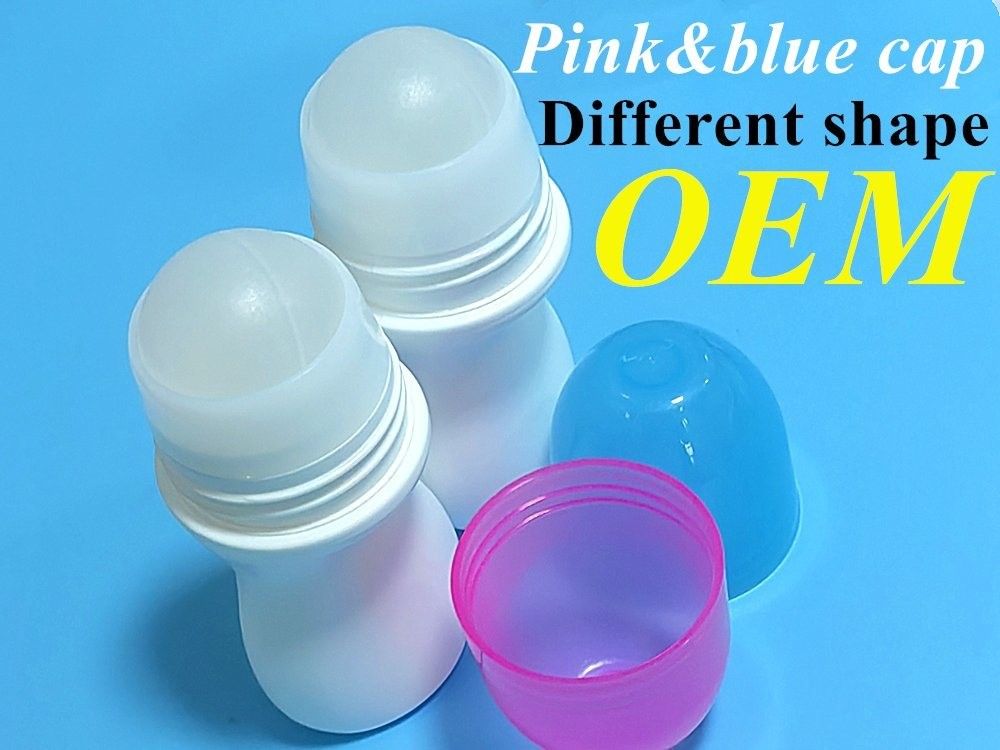 Letnie zamówienie najnowszy projekt 30 ml 50 ml 60 ml ponownie wypełniający biały deodorant HDPE plastikowy rolka na butelce
