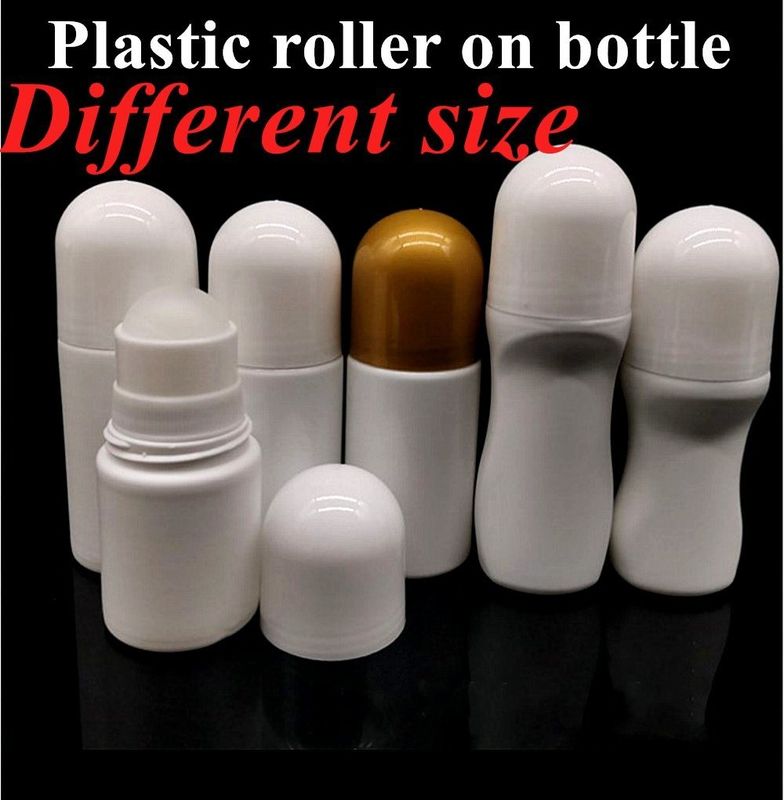HDPE 30ml 50ml 60ml Rolowanie z tworzyw sztucznych na cylindrycznej butelce z okrągłymi rolkami Butelka z dezodorantem Pojemnik z plastikową kulą z rolkami