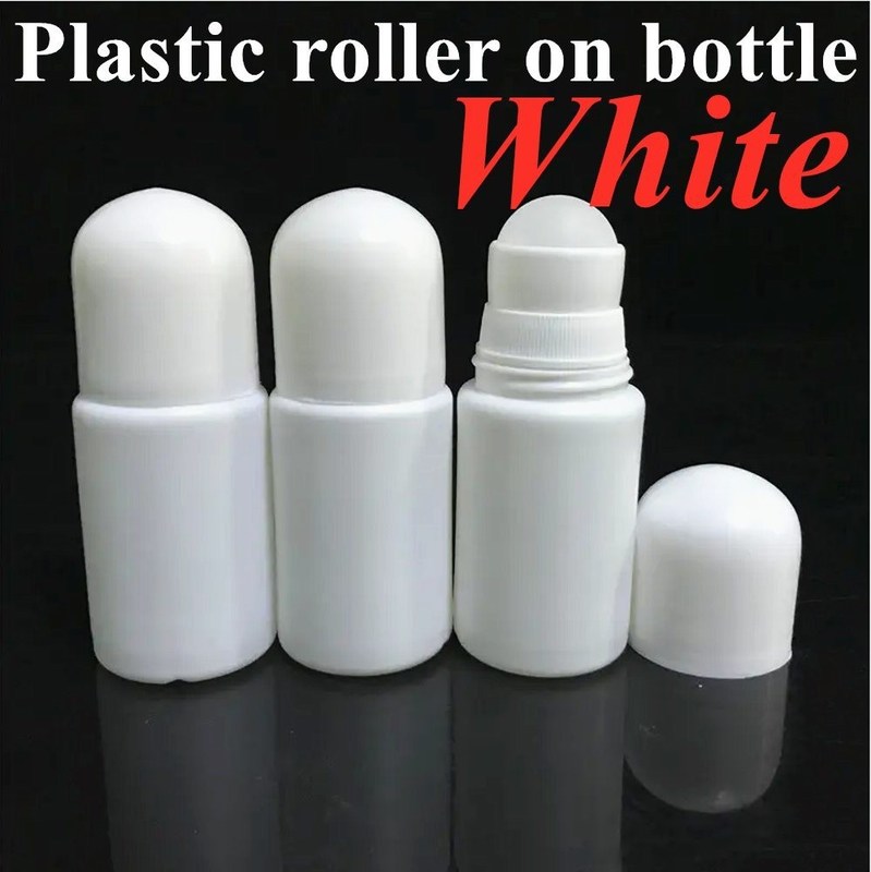 30 ml 50 ml 60 ml HDPE Plastic White Plastic Deodorant Essential Oil Roll na butelce z kulą rolkową