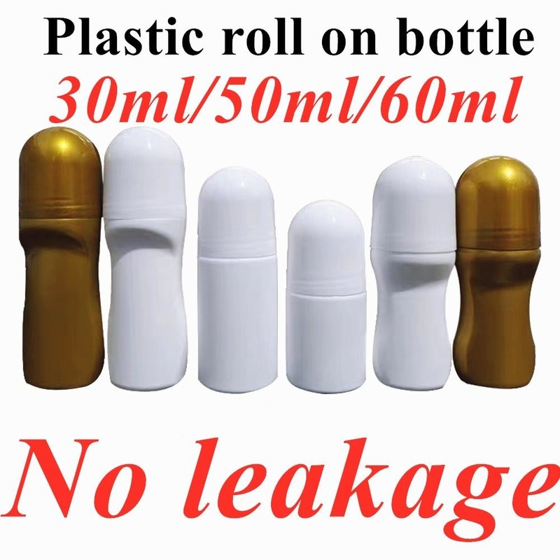 30 ml 50 ml 60 ml Odpłynne puste oleje eteryczne Perfumy Roll na butelce Roller plastikowy na butelce z plastikową kulą Roller
