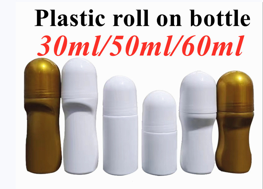 30 ml 50 ml 60 ml Odpłynne puste oleje eteryczne Perfumy Roll na butelce Roller plastikowy na butelce z plastikową kulą Roller