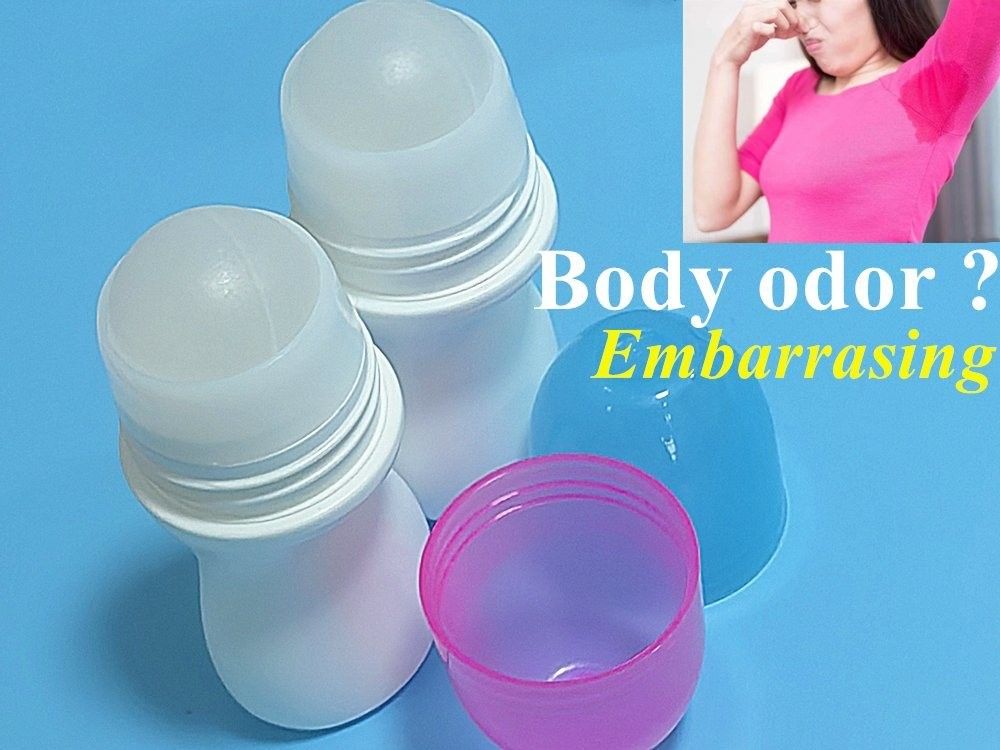 HDPE 30ml 50ml 60ml 100ml Wrętki z tworzyw sztucznych na białej cylindrycznej butelce z okrągłymi rolkami Pojemnik z dezodorantem z rolką na kuli