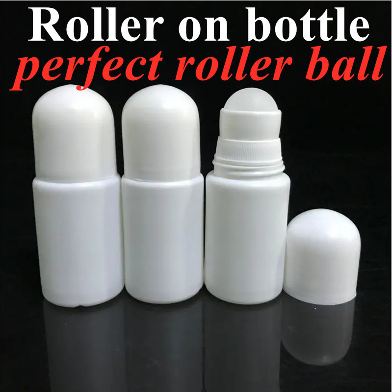 30 ml 50 ml 60 ml Perfumy Cream Perfumy Deodorant W pojemnikach Roller Round Empty HDPE Roll on Deodorant Bottle