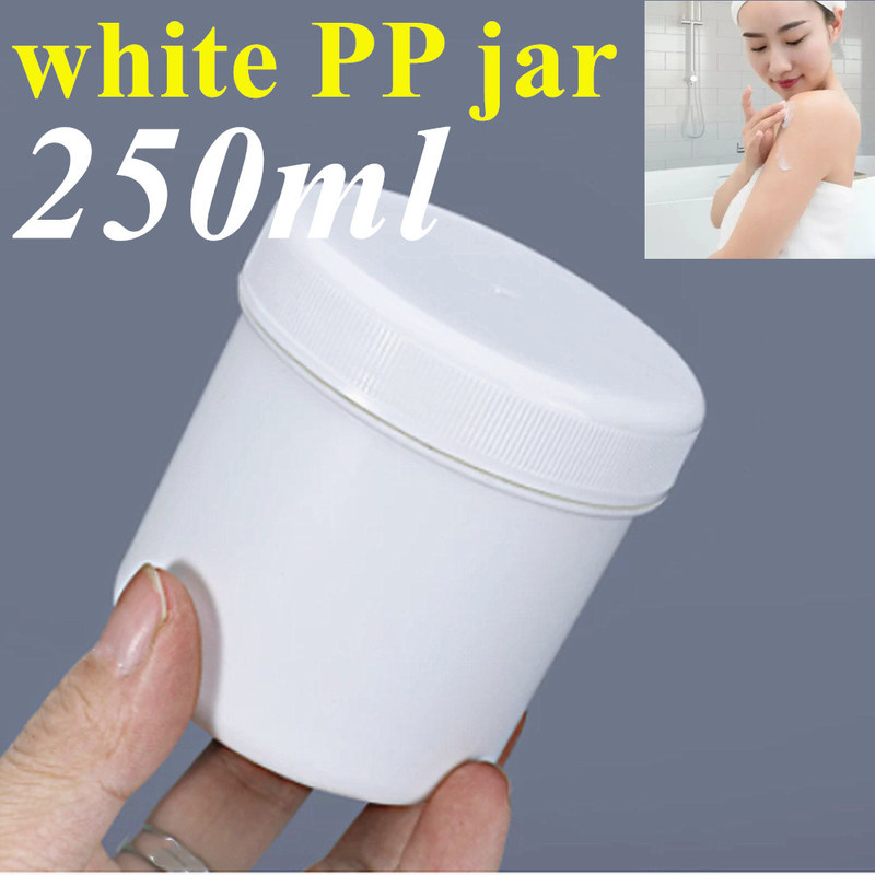250 g 500 g Pustka biała plastikowa słoika z kremem Pojemnik do opakowań kosmetycznych Okrągła słoika z kremem PP maść Szklana plastikowa