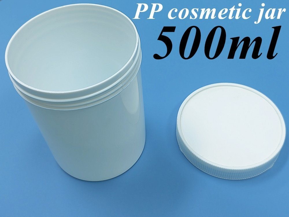 250 g 500 g Pustka biała plastikowa słoika z kremem Pojemnik do opakowań kosmetycznych Okrągła słoika z kremem PP maść Szklana plastikowa