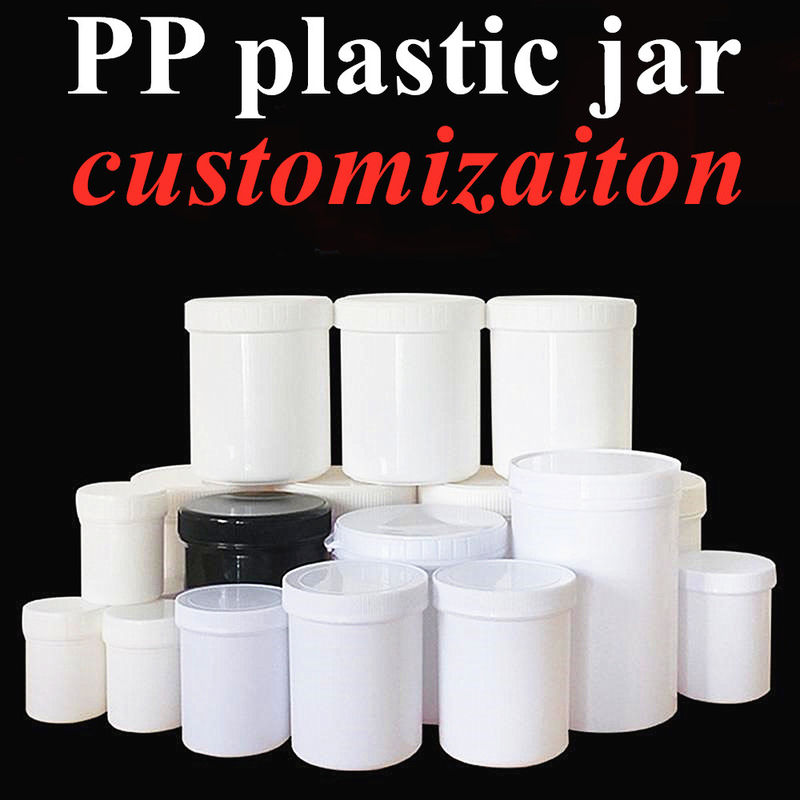 250ml 8oz 500ml 950ml 1000ml PP Kosmetyki plastikowe Jasne Przejryste Białe Krople Maść plastikowa Kremowe słoiki z zakrętką