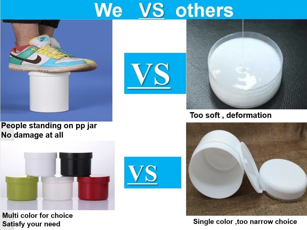 SGS 100ml 250ml 500ml 1000ml PP słoik kosmetyczny Kosmetyczne zbiorniki próbkowe