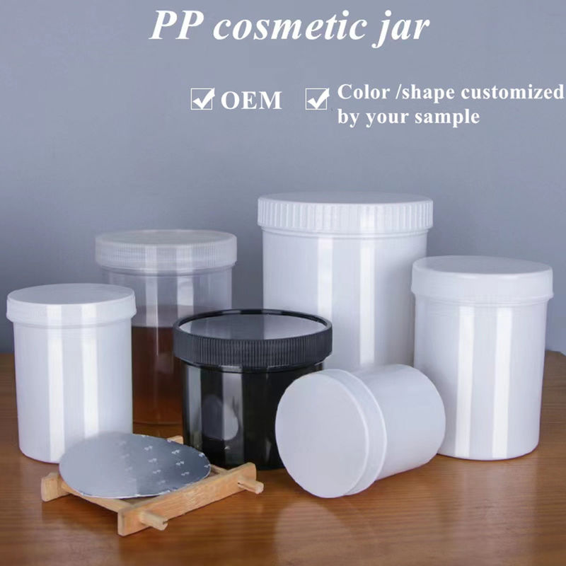 Szerszy usta 150ml 250ml 500ml 1000ml PP Plastic Jar Kosmetyczny opakowanie wosk włosów Ciało słoik kosmetyczny Skrub słoik Pojemnik