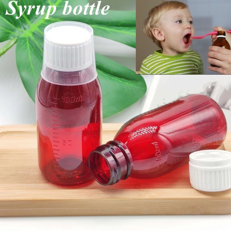 3oz 4oz 5oz Pusty okrągły plastikowy butelka syropu Lek do użytku domowego pakiet medyczny kaszel syrop butelka z zakrętką