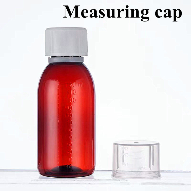 100 ml 120 ml 150 ml 200 ml Bursztynowy Okrągły Produkt farmaceutyczny dla zwierząt domowych, płyn doustny, syrop na kaszel, butelka z tworzywem sztucznym z zakrętką PP