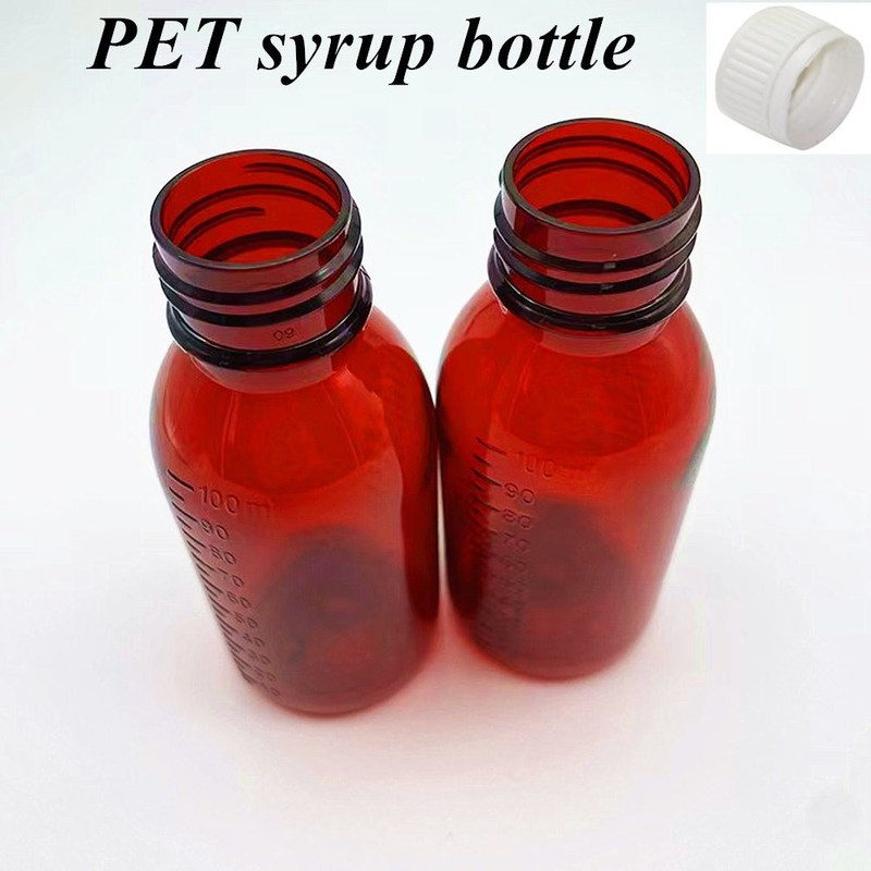 100 ml 120 ml plastikowego syropu bursztynowego Butelki farmaceutyczne dla zwierząt domowych Butelki z syropem przeciw kaszlu