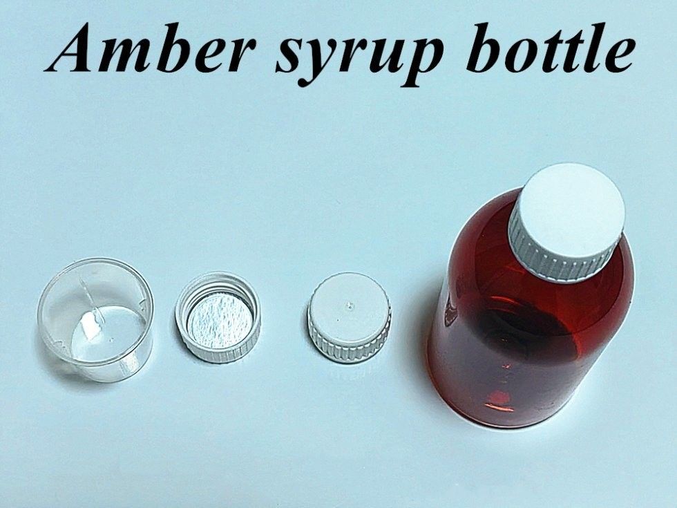 100 ml 120 ml 150 ml Brązowa butelka z płynnym syropem do napojów doustnych butelka z lekami dla zwierząt domowych butelka z plastikiem butelka z syropem na kaszel z zatyczką zabezpieczoną