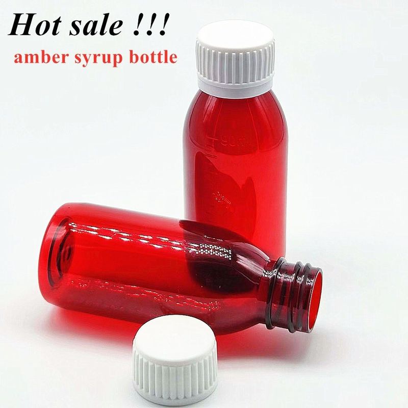 100 ml 120 ml ciekłej plastikowej butelki z syropem bursztynowym z śrubokrętną pokrywą