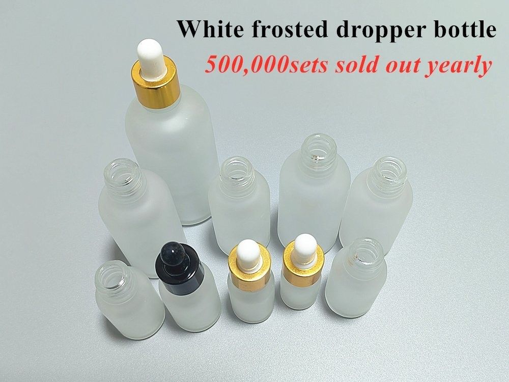 10 ml 20 ml 30 ml Pustka Okrągła Biała Szklana butelka z olejem eterycznym do pielęgnacji skóry Serum Kosmetyczne Stosowanie z kroplówką