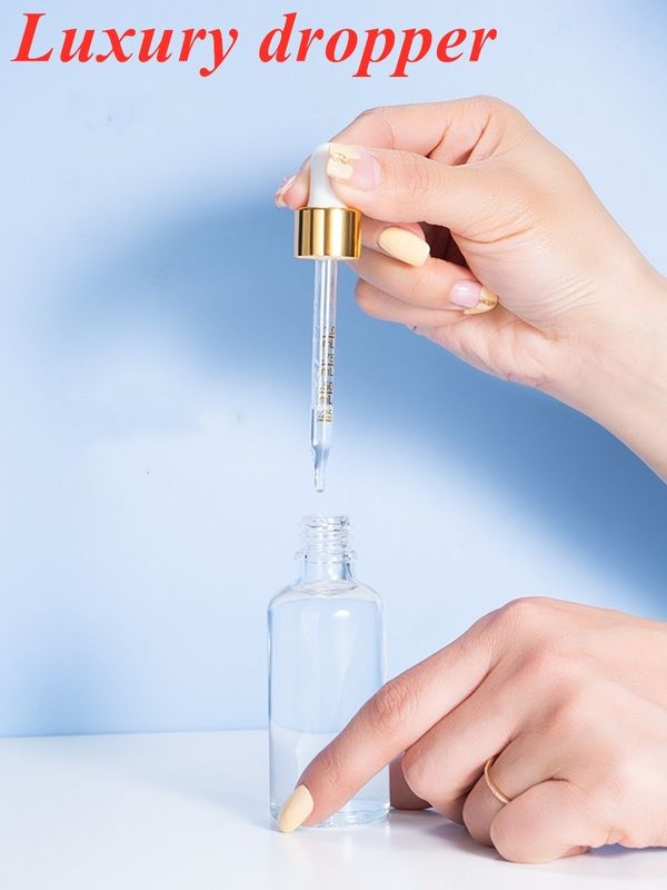 10 ml 20 ml 30 ml Pustka Okrągła Biała Szklana butelka z olejem eterycznym do pielęgnacji skóry Serum Kosmetyczne Stosowanie z kroplówką