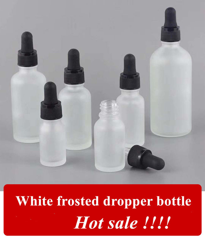 5 ml 10 ml 15 ml 20 ml 30 ml 1 uncja pusty butelka z olejem eterycznym Białe szkło zamrożone butelka z złotym pierścieniem