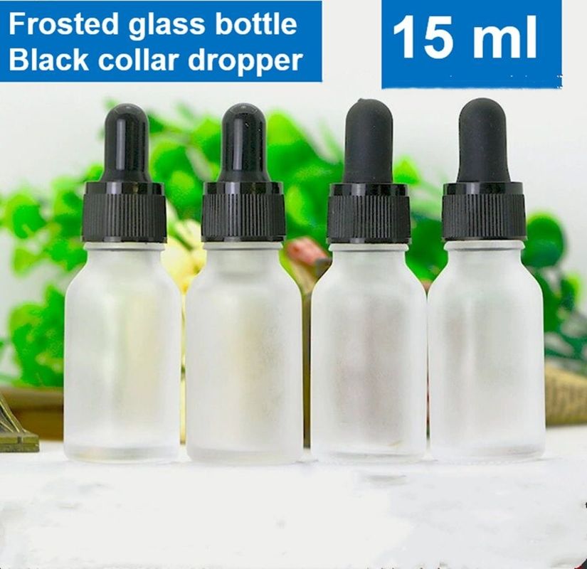 5 ml 10 ml 15 ml 20 ml 30 ml 1 uncja pusty butelka z olejem eterycznym Białe szkło zamrożone butelka z złotym pierścieniem