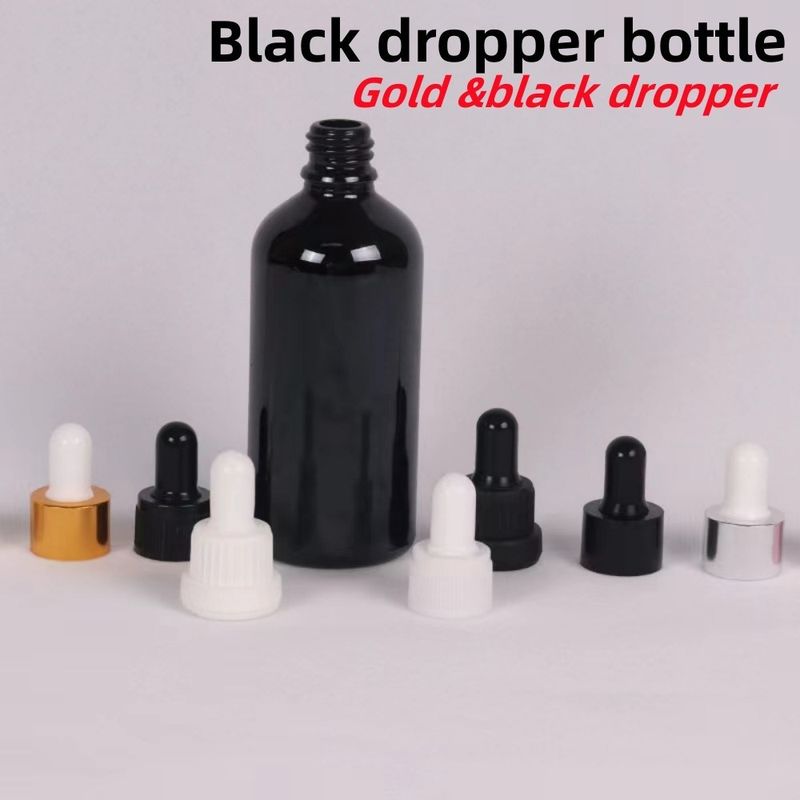 10 ml 20 ml 30 ml 50 ml Czarne Szklane Kapsuły butelka Butelka oleju eterycznego Szklana butelka Szklana butelka z wodoodpornością dla dzieci Kapsułka
