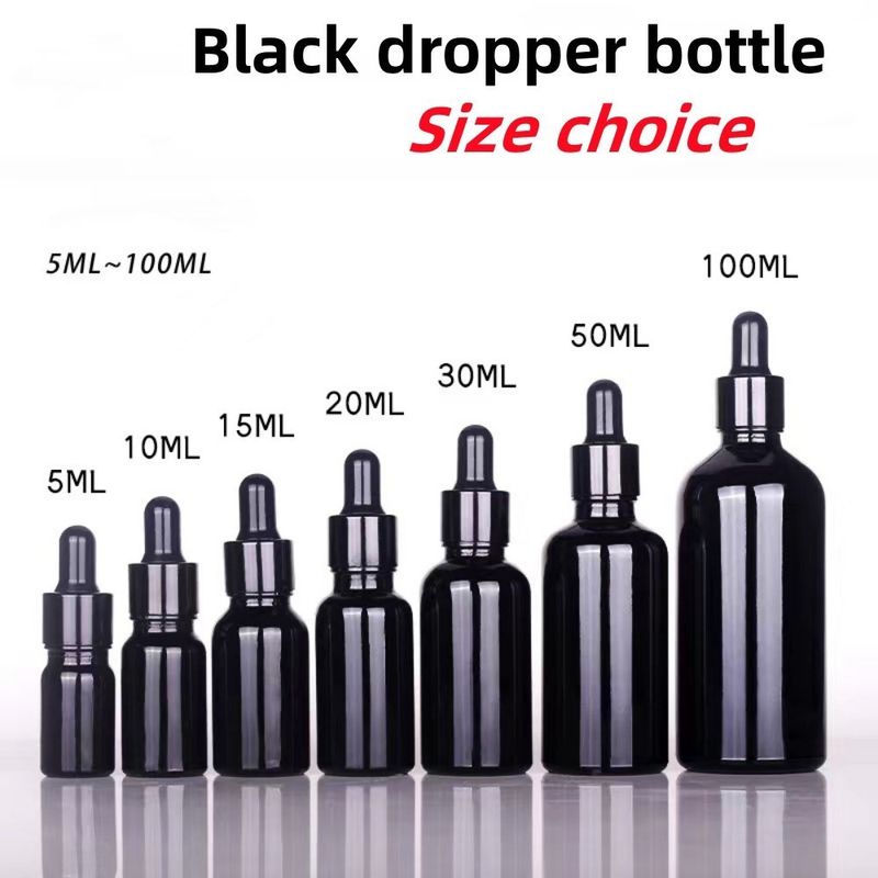 10 ml 20 ml 30 ml 50 ml Czarne Szklane Kapsuły butelka Butelka oleju eterycznego Szklana butelka Szklana butelka z wodoodpornością dla dzieci Kapsułka