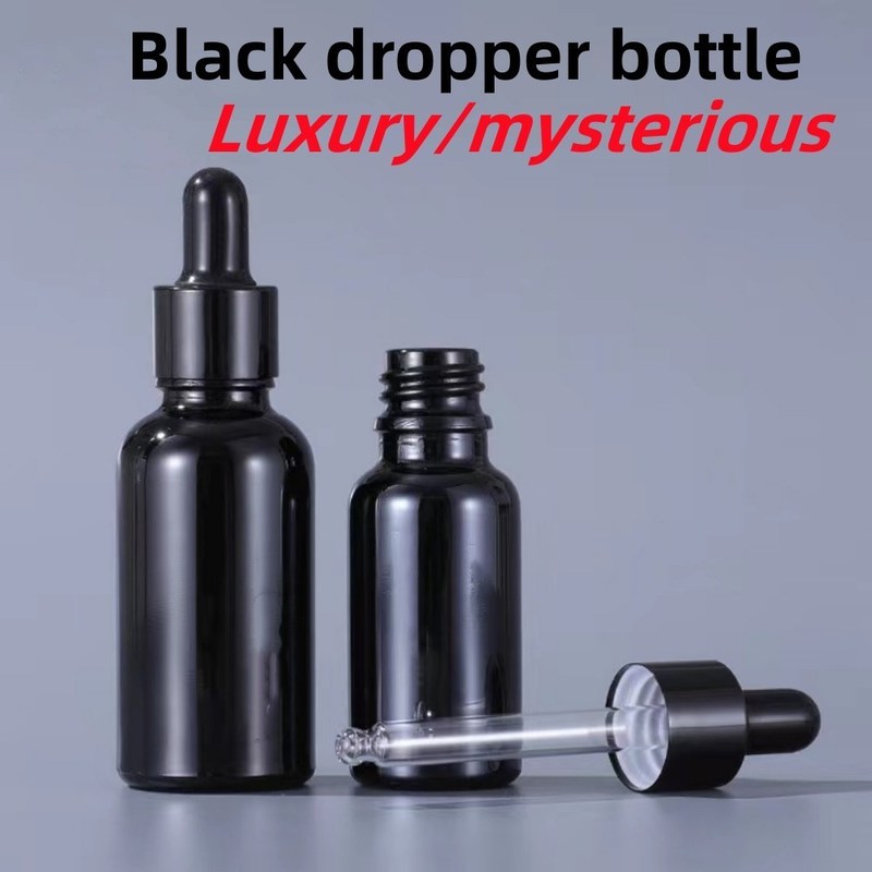 5 ml 10 ml 15 ml 20 ml 30 ml 50 ml 100 ml czarna butelka z olejem eterycznym Szklana butelka z kropelką