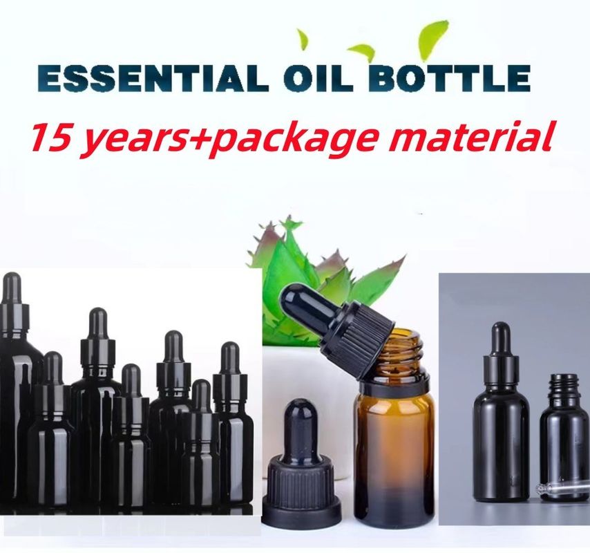10 ml 20 ml 30 ml 50 ml pusty okrągły butelka z olejem eterycznym Błyskotliwa czarna butelka z kalibrowanym szkłem