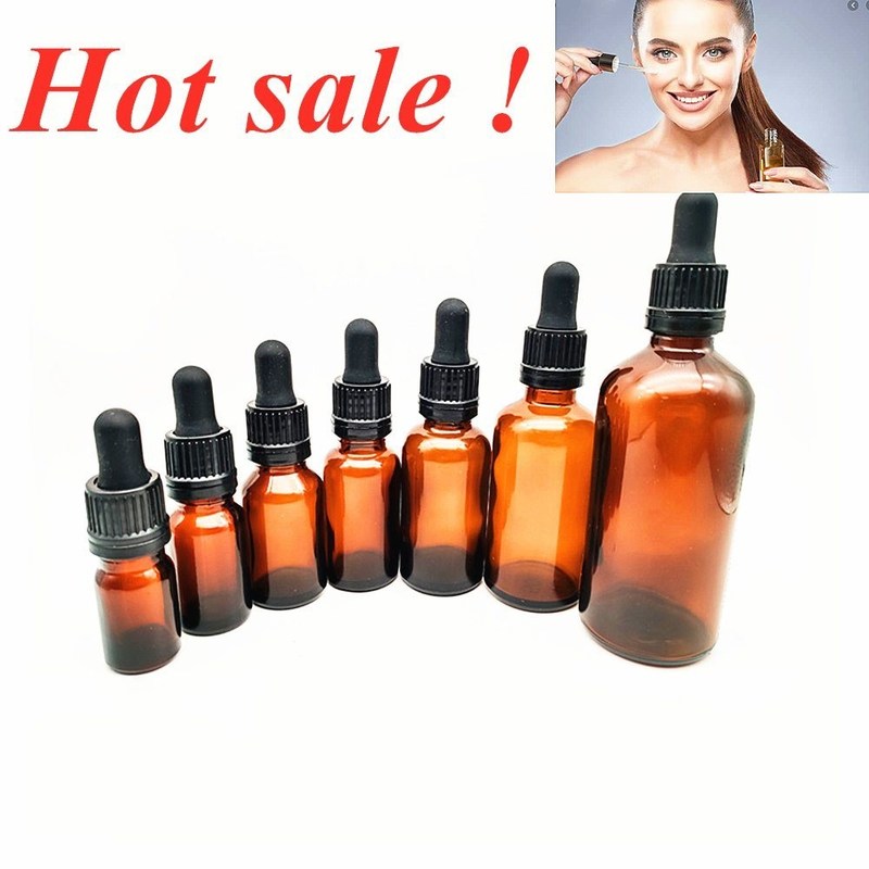 Opakowanie oleju eterycznego 1OZ 2OZ 20ml 30ml 50ml surowiec z oleju eterycznego bursztynowego Szklana butelka kroplówkowa z dziecięco zabezpieczoną czapką