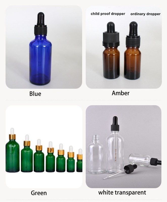 Opakowanie oleju eterycznego 1OZ 2OZ 20ml 30ml 50ml surowiec z oleju eterycznego bursztynowego Szklana butelka kroplówkowa z dziecięco zabezpieczoną czapką