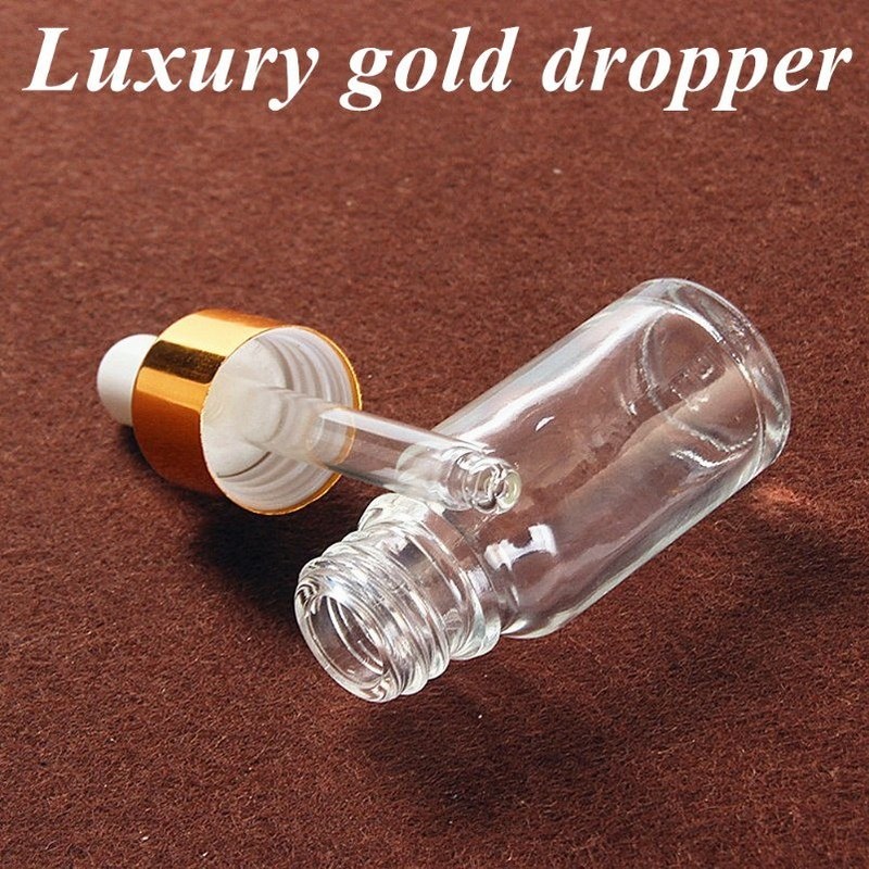 15ml 20ml 50ml 100ml luksusowy pusty Clear Transparent Serum włosy Essential Oil Glass Dropper Flask do pielęgnacji skóry