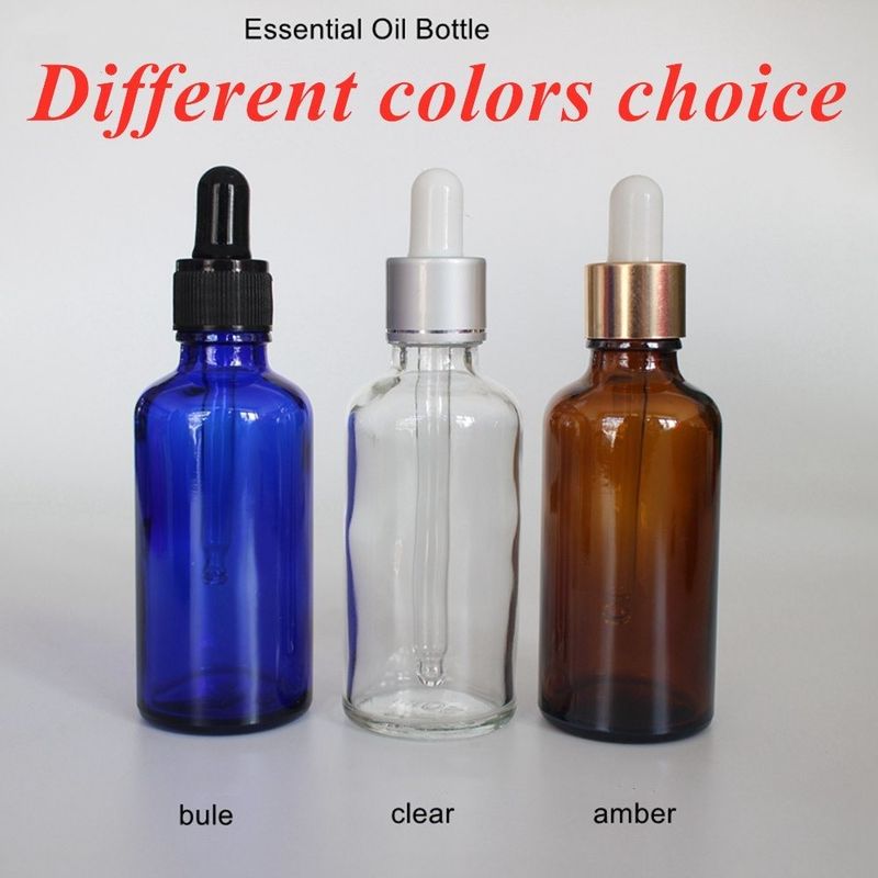10 ml 20 ml 30 ml 50 ml Mini okrągła pustka kosmetyczna szklana butelka z olejem eterycznym z plastikowym czarnym kroplówką