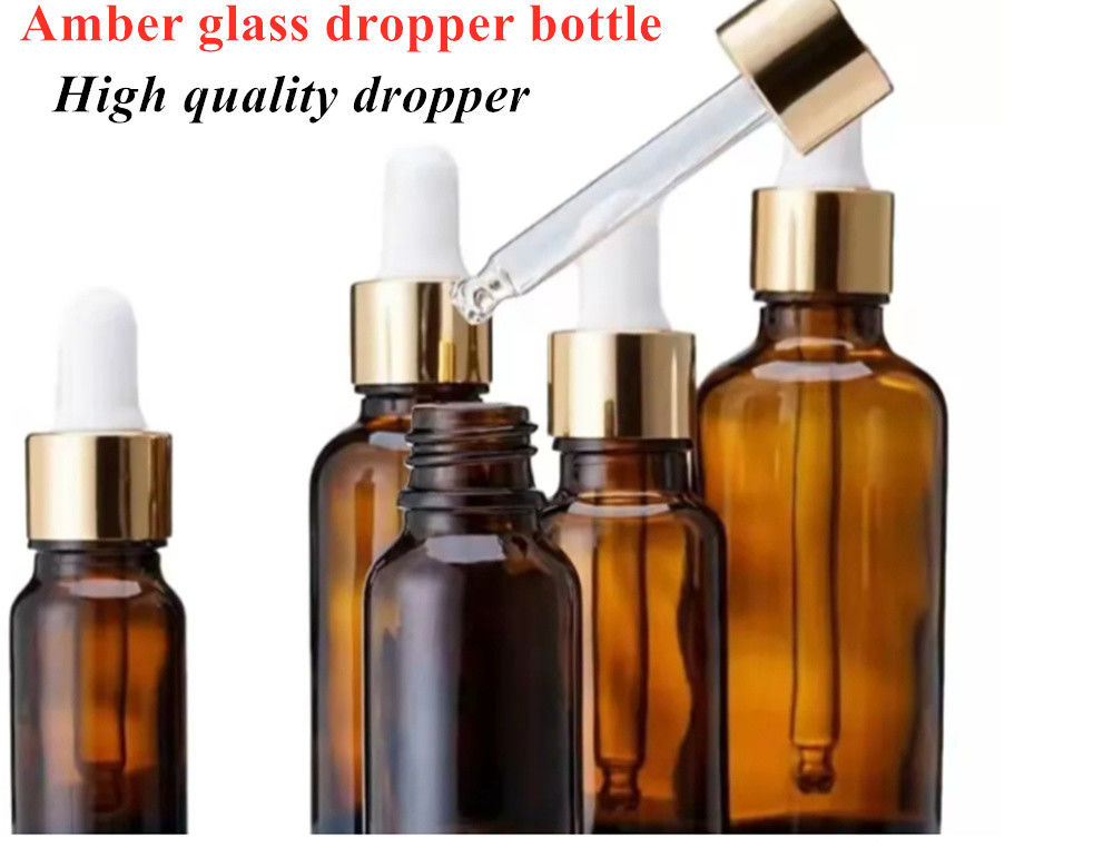 10 ml 20 ml 30 ml 50 ml Mini okrągła pustka kosmetyczna szklana butelka z olejem eterycznym z plastikowym czarnym kroplówką