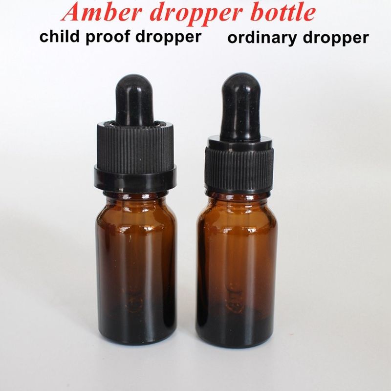 30 ml 50 ml Pusty okrągły bursztyn podróżny przenośny serum do pielęgnacji skóry oleju eterycznego Szklana butelka z kroplówką z wodociągiem dziecięcoodpornym