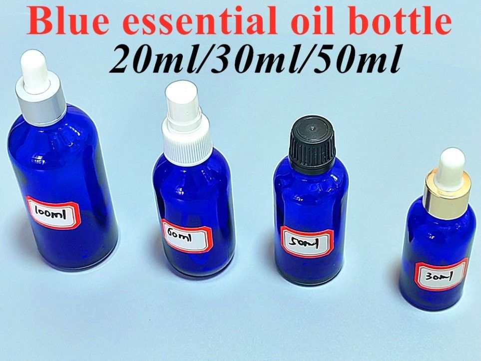 Kosmetyczne Szkło Błękitne Serum Butelka z kroplówką 20 ml 30 ml 50 ml Szkło z olejem eterycznym