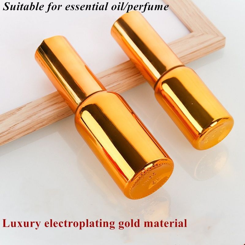 Luksusowy błyszczący 30ml 50ml 60ml złoty UV elektroplat Serum złoty szkło oleju eterycznego Szklana butelka z głowicą do rozpylania