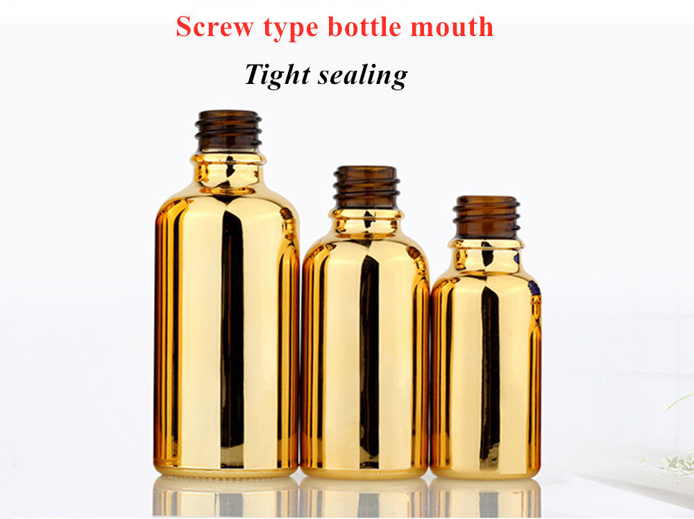 20 ml 30 ml 50 ml Puste Wielokrotne elektroplacowanie Złoto Kosmetyczne Opakowanie Serum do pielęgnacji skóry Olejek eteryczny Szklana butelka do kropli
