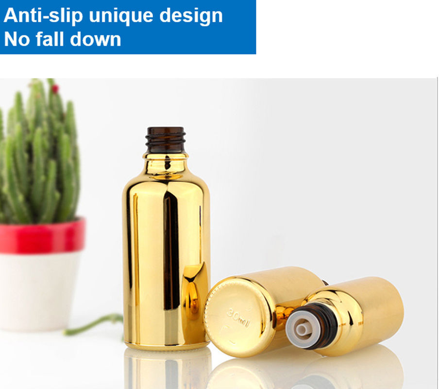 20 ml 30 ml 50 ml Puste Wielokrotne elektroplacowanie Złoto Kosmetyczne Opakowanie Serum do pielęgnacji skóry Olejek eteryczny Szklana butelka do kropli