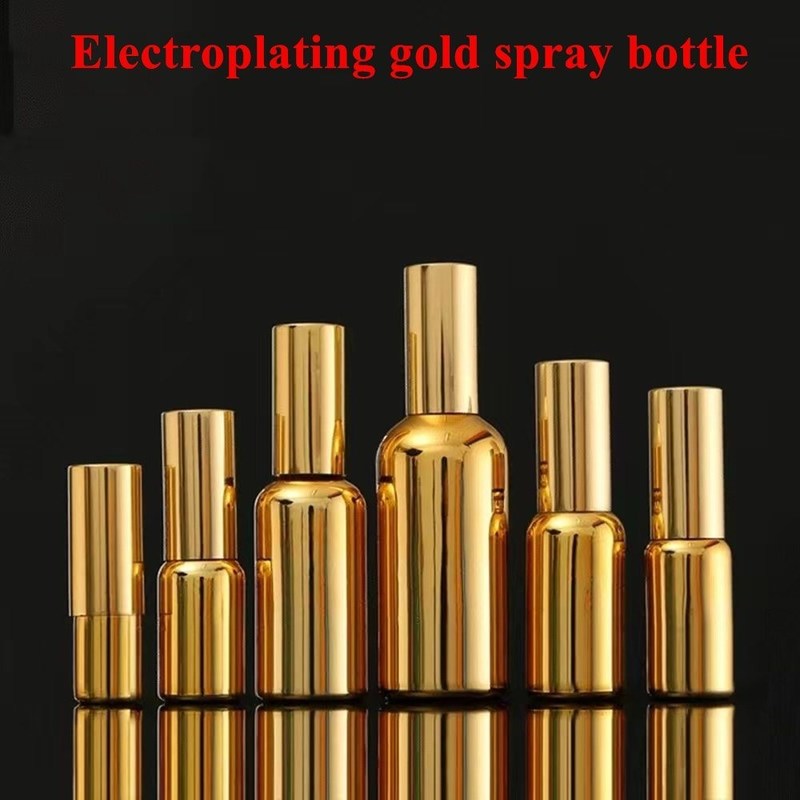 30 ml 50 ml Elektroliterowanie Złoto Srebro Szkło Spray Kosmetyki Butelka Złoto kosmetyki Butelka oleju eterycznego