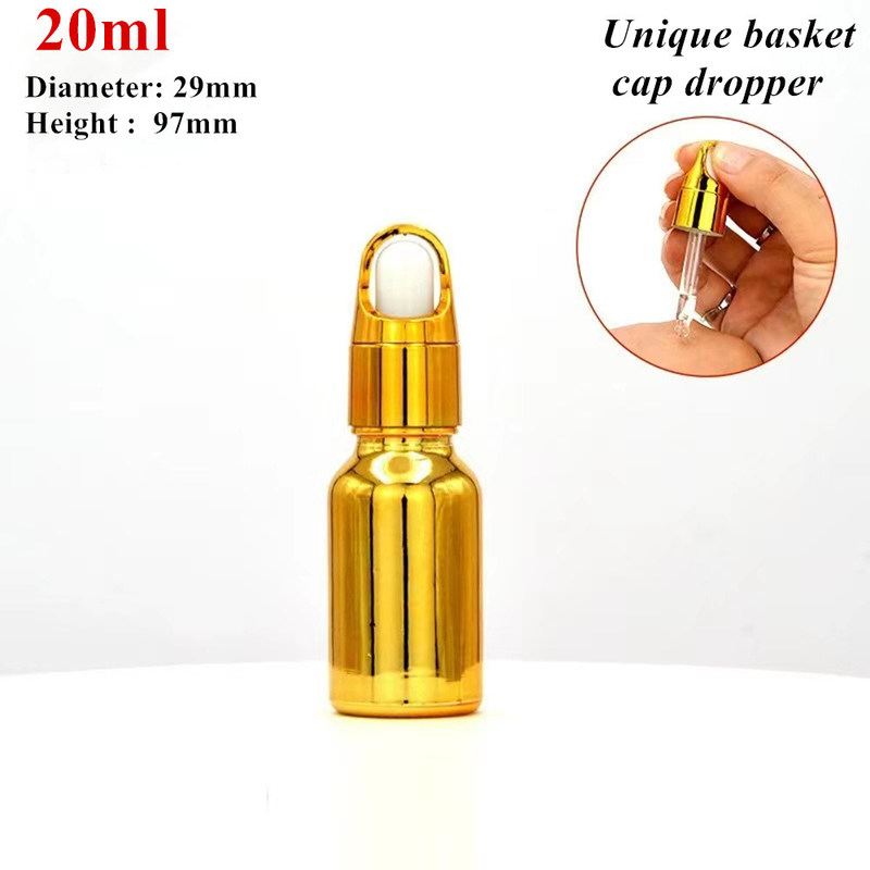 10 ml 20 ml 30 ml 50 ml Płyty elektroplastyczne Kolor złoty Opakowanie kosmetyczne luksusowe Szklane butelki kroplówkowe do stosowania w oleju eterycznym