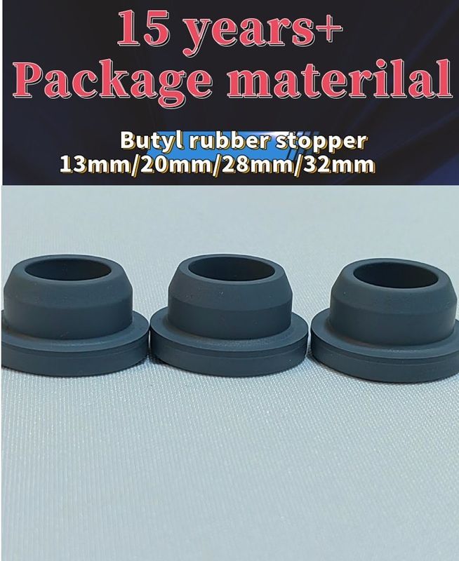 13mm 20mm 28mm 32mm Szary Krzemowy Szklanec Medyczny Zamki fiolki do wstrzykiwań butylkauczuk farmaceutyczny
