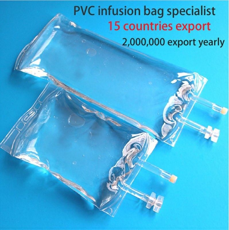 250 Cc 500cc 1000cc 2000ml IV płynny roztwór worek Dehp bezpłatny worek do infuzji medyczny PVC przezroczysty jednorazowy Em