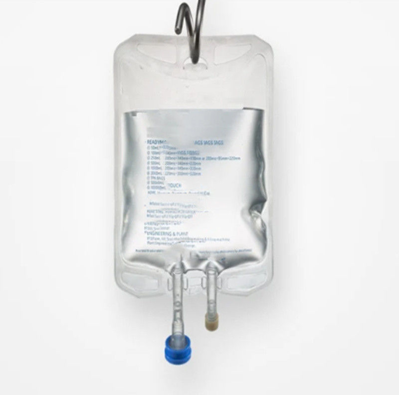 Lekarski pusty worek do infuzji z PVC, zwykły worek do infuzji z chlorkiem sodu 100 ml 250 Cc 500cc, z dwoma portami, worek do infuzji z PVC