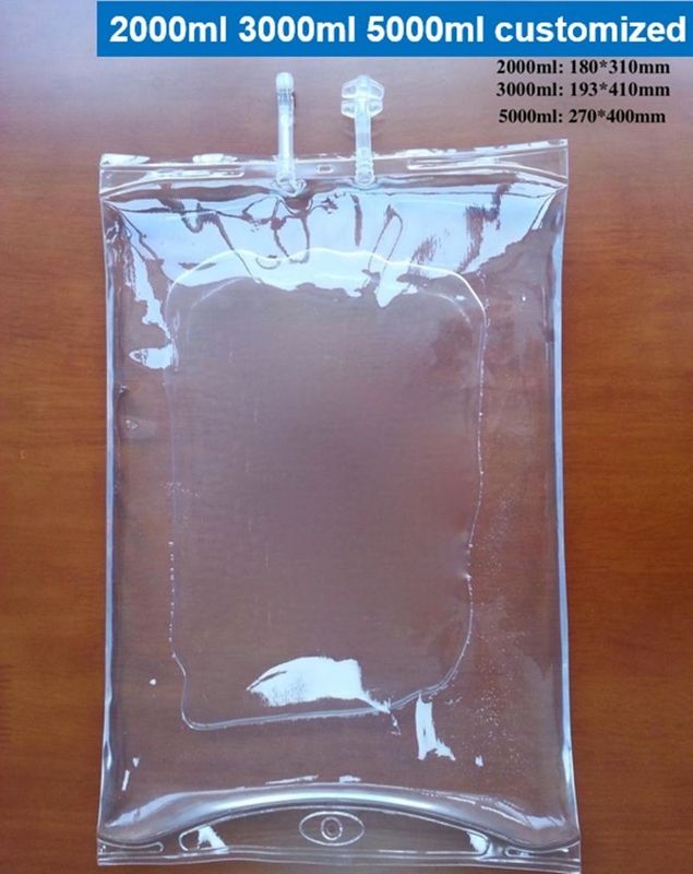 2000 ml 3000 ml 5000 ml Motyl Podwójny port Odwracanie od transfuzji jednorazowy worek do infuzji z PVC dla lekarzy weterynarii