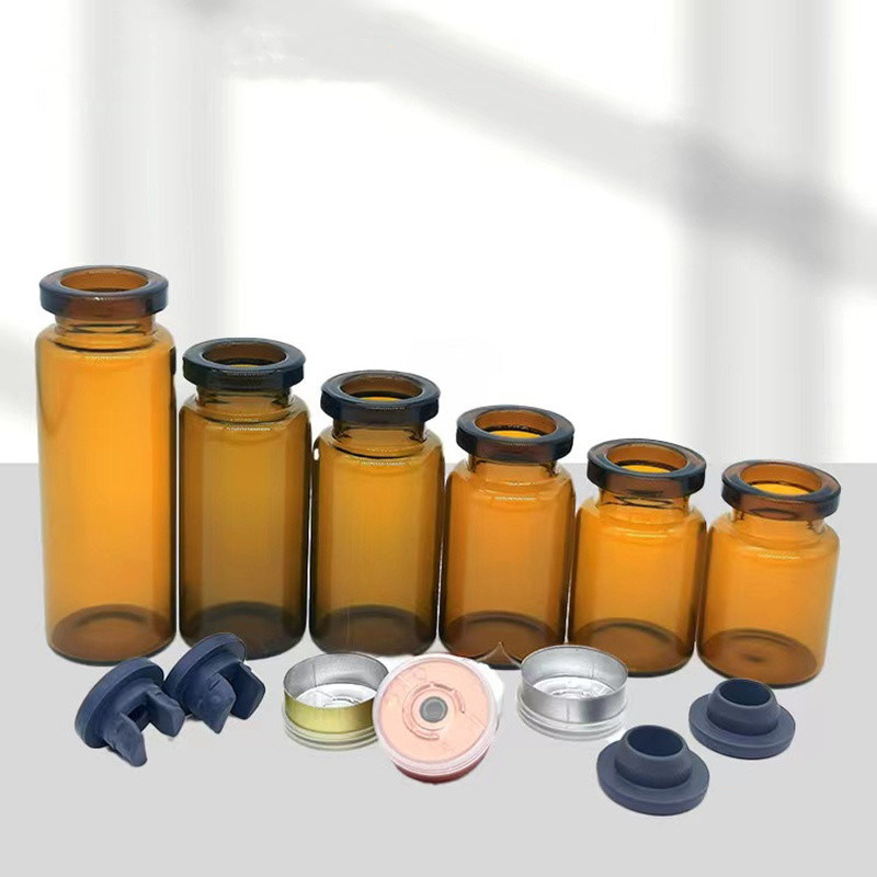 Niestandardowe fiolki ze szklanką sterylną w postaci recepty 5 ml, 7 ml, 10 ml, przejrzyste ambarne fiolki z szklanką do wstrzykiwań