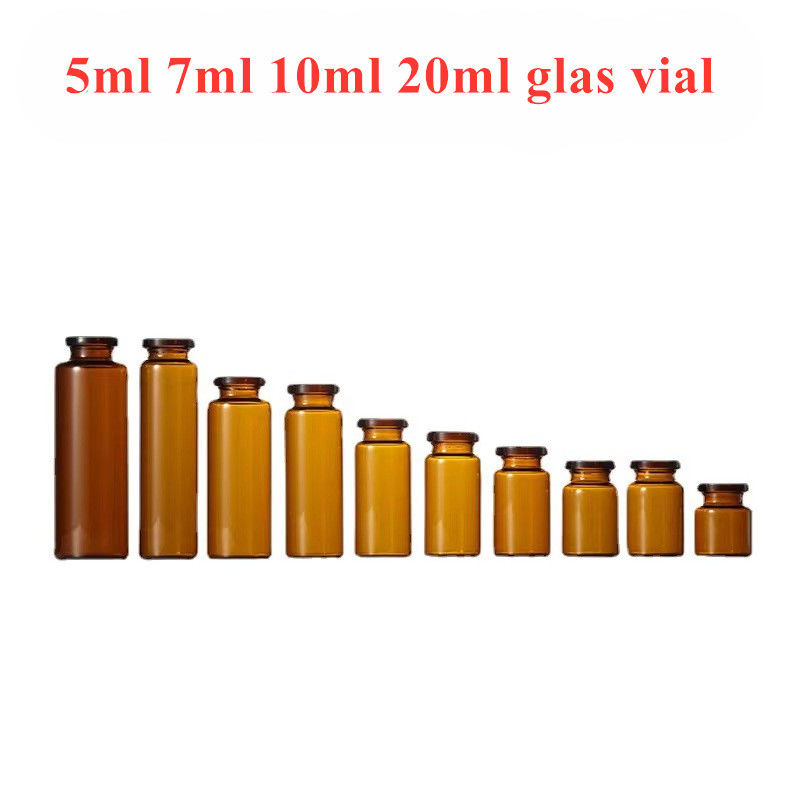 sterylna fiolka 10 ml 5 ml Przejrzysta Bursztynowa Stalowana Sterylna Kosmetyka Medyczna Niski Borosilikat Fiolka szklana do wstrzykiwań