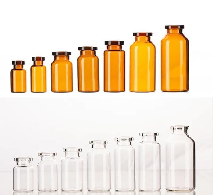 5 ml 10 ml 20 ml Bursztynowo- przejrzyste, sterylne do wstrzykiwań, brązowe, puste fiolki szklane do wstrzykiwań farmaceutycznych z zatyczką z gumy butylowej