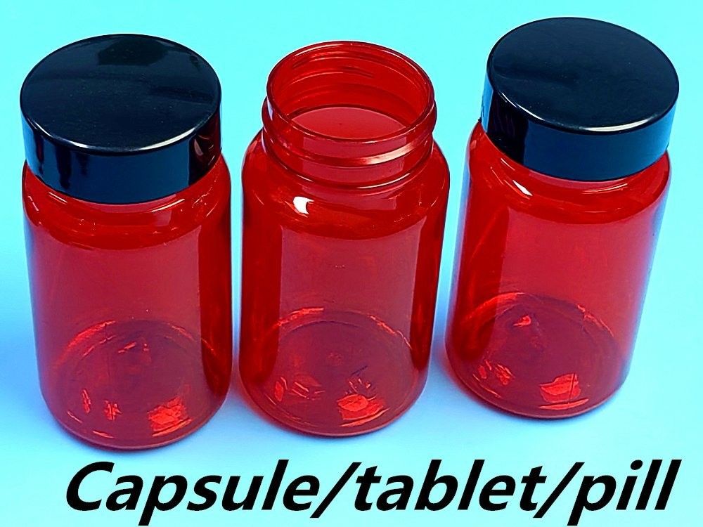 100 ml Zwierzęcia Czerwony Produkt farmaceutyczny Pigułki na receptę Pojemnik Flaska Dodatek odżywczy Kapsułka Kapsułka białkowa