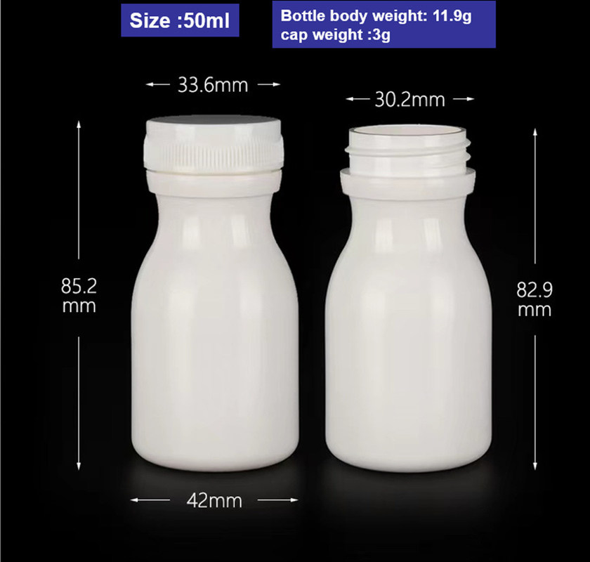 Puste Okrągłe 50 ml 100 ml 150 ml Białe kapsułki HDPE Tabletki tabletki Butelki Plastikowe suplementy