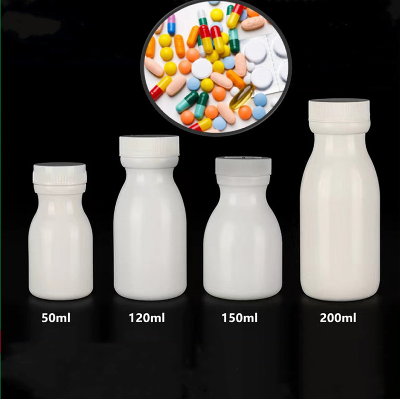 Puste Okrągłe 50 ml 100 ml 150 ml Białe kapsułki HDPE Tabletki tabletki Butelki Plastikowe suplementy